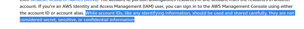 AWS documentation on account ID